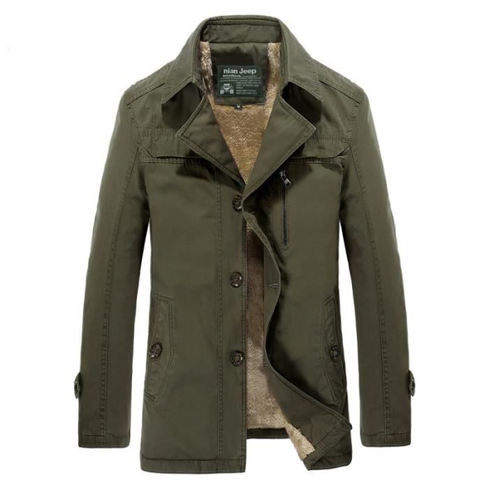 Manteau kaki Homme hiver a S Vert Cdiscount Pr t Porter