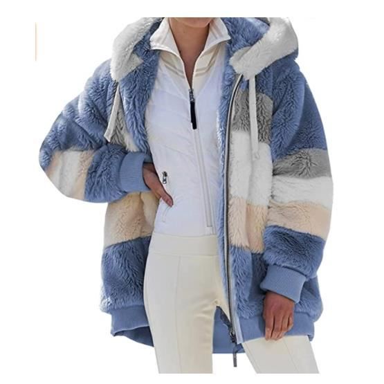 Pour femme Manteau d/'hiver chaud En polaire Légère Pour l/'extérieur Veste d/'hiver pour femme Épais Longue et chaude Coupe-vent Avec capuche Doublée