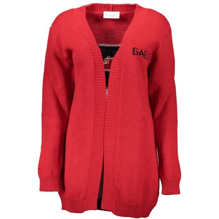 Cardigan Femme Rouge - Un Jour Ailleurs - Double Boutonnage - Manches Courtes - Taille 44