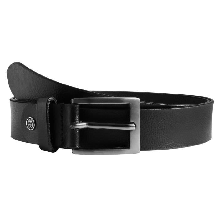 Ceinture noir cuir veritable homme 90 cm luxe a la mode Largeur 3.5 cm