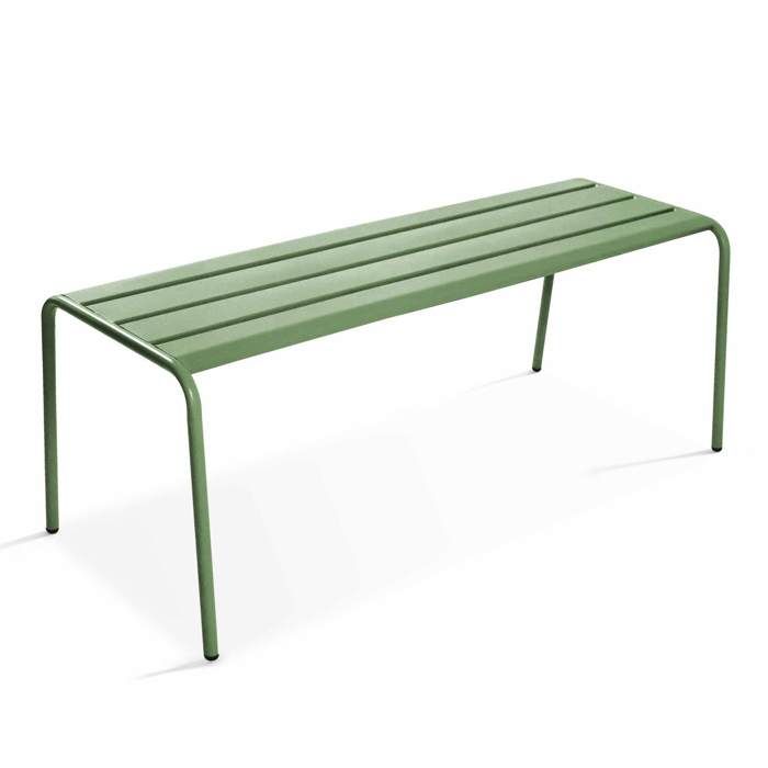 Banc de jardin en acier vert cactus Palavas Oviala