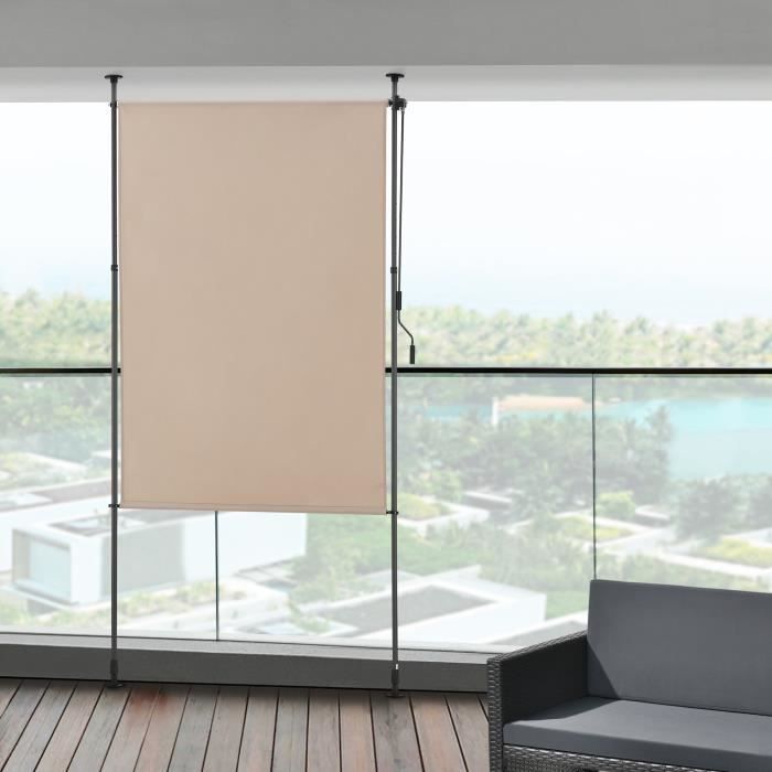 Store extérieur Cimarra aux barres téléscopiques sans perçage 104 x 270 x 310 cm sable