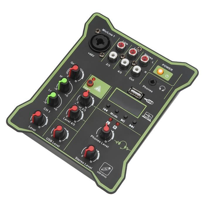 Omabeta mini table de mixage audio Console de Mixage à 5 Canaux