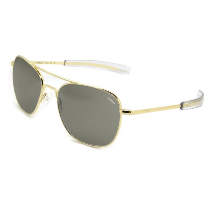 Lunettes De Soleil Randolph Aviator AF158 - Monture Matt Chrome, Verres Miroir Bleu Atlantic, Taille 55