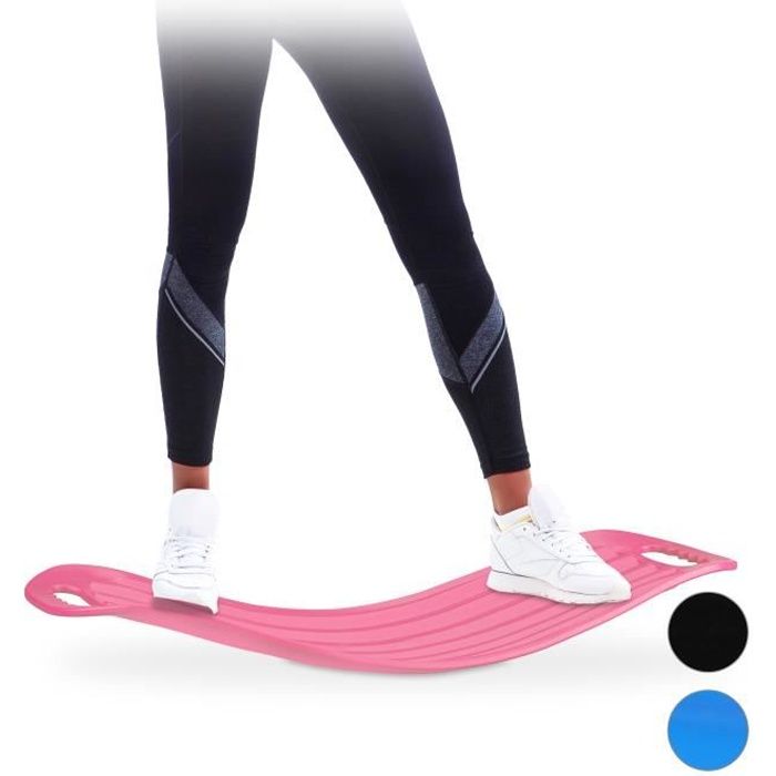Planche d'équilibre Twist Board Balance Board RELAXDAYS - Entraînement fitness muscles abdos jambes - Noir