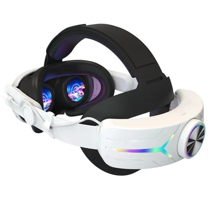 Sangle De Tête RGB Avec Batterie 8000mAh Pour Meta Quest 3 - Confort Ultime Et Autonomie Longue Durée