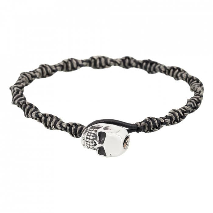 Bracelet Cuir & Acier Noir Gothique Rock - Unisexe Réglable - Style Rebelle