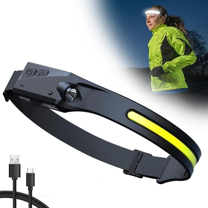 Torche tete LED phare USB Rechargeable Headlamp Headlight Super Light Etanches Lightweight confortable pour la course a ee pedestre Cdiscount Sport