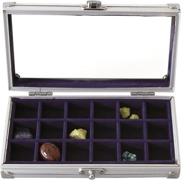 Coffret-vitrine pour minéraux, bijoux, etc.