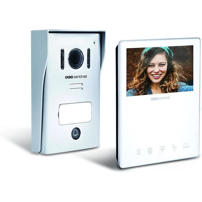 SCS Sentinel - PVF0051 - Interphone Video 2 Fils - Portier Video avec Ecran 4,3" - Visiophone Filaire, Platine de Rue avec vi
