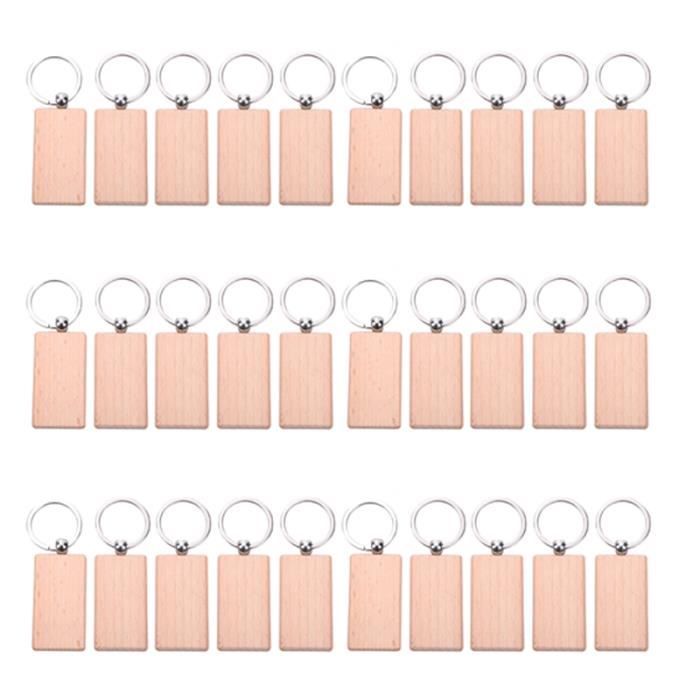 Lot De 36 Porte-clés Bois Crème Glacée – Kit Peinture Vierge Enfant – 12 Styles