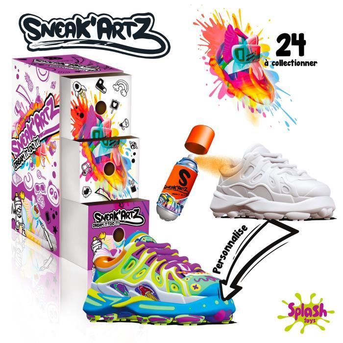 Basket à customiser - SPLASH TOYS - Sneak'Artz Shoebox Série 1 - 2 Baskets exclusives - Accessoires inclus