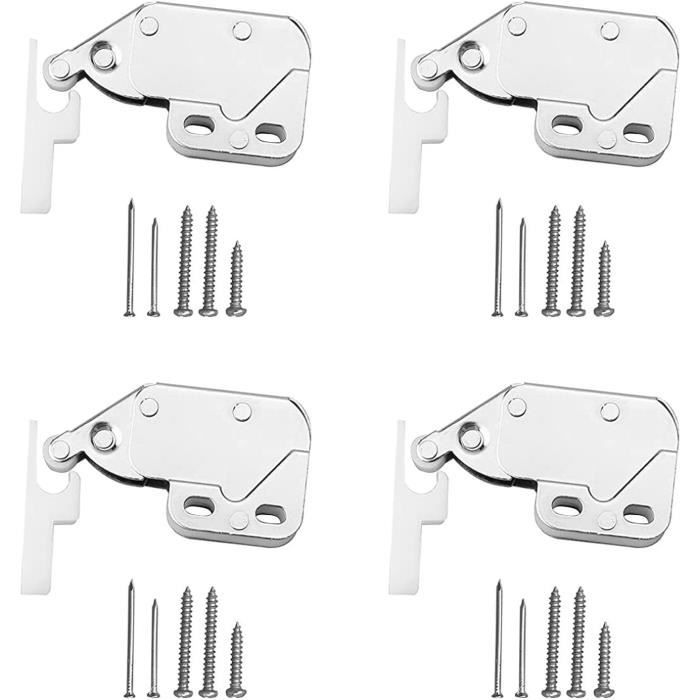 4 Fermeture Porte Placard, Loqueteau de Porte a Pression, Ressort Mini