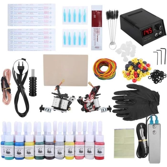 Kit Débutant Machine à Tatouer Stylo + Pédale + 20 Encres - Neuf, Multicolore, Origine Chine