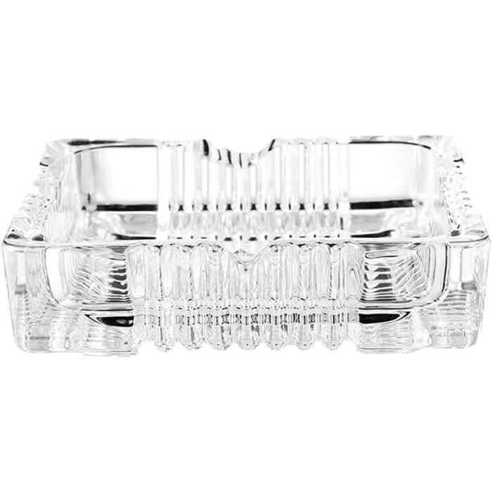 Cendrier En Cristal Transparent RAW - Taille M, Verre épais Sans Plomb, Design Vintage Lourd Et Stable