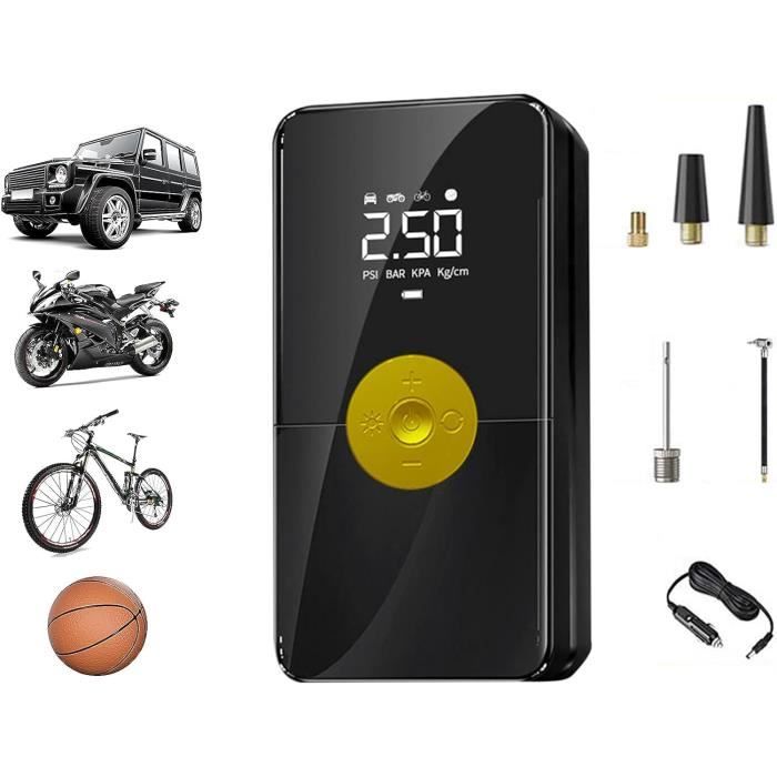 Pompe à Air Portable 100PSI - Gonfleur Pneus Vélo, Moto, Ballon Avec Écran LCD