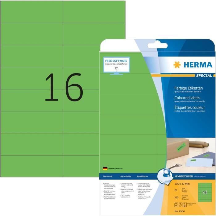 Folios Pegatinas Para Imprimir A4 Herma 5051_ A4, 48,3 X 25,4 Mm - Pack De 1100 Etiquetas, A4, 48.3 X 25.4 Mm, Color Blanco Papel Etiquetas Adhesivas A4 Impresora