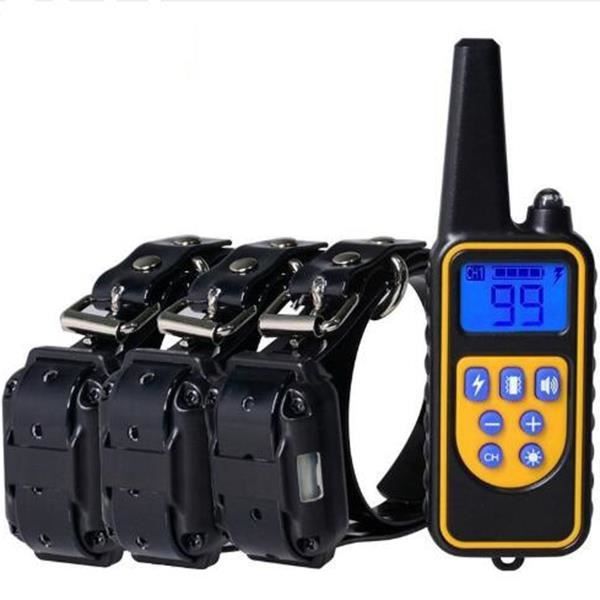 Meilleurs prix pour Collier Anti-aboiement Dispositif Collier de Dressage pour 3 Chiens avec 3 Modes de Vibrations, Bip et Lumière étanche Rechargeable