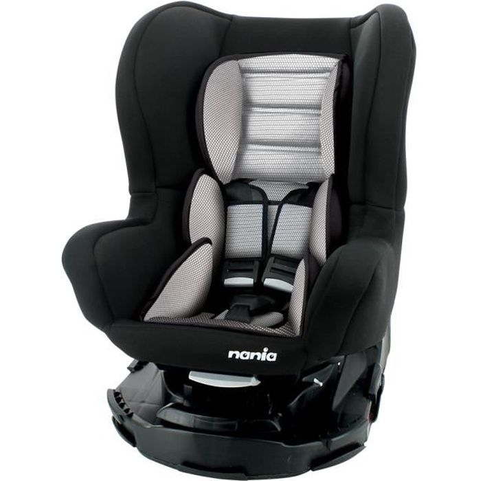 Siege auto NANIA REVO - Isofix - Groupe 0+/1 (0-18Kg) - Dos route 0-13 Kg -  Pivotant a 360° - Access gris - Fabriqué en France