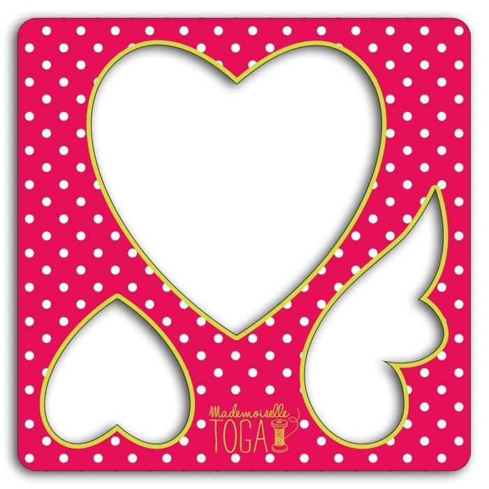 TOGA Pochoir Couture Coeurs 12.5*12.5 cm