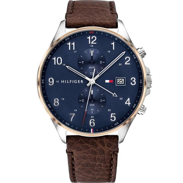 Montre Homme Tommy Hilfiger 1791712 bracelet en cuir marron