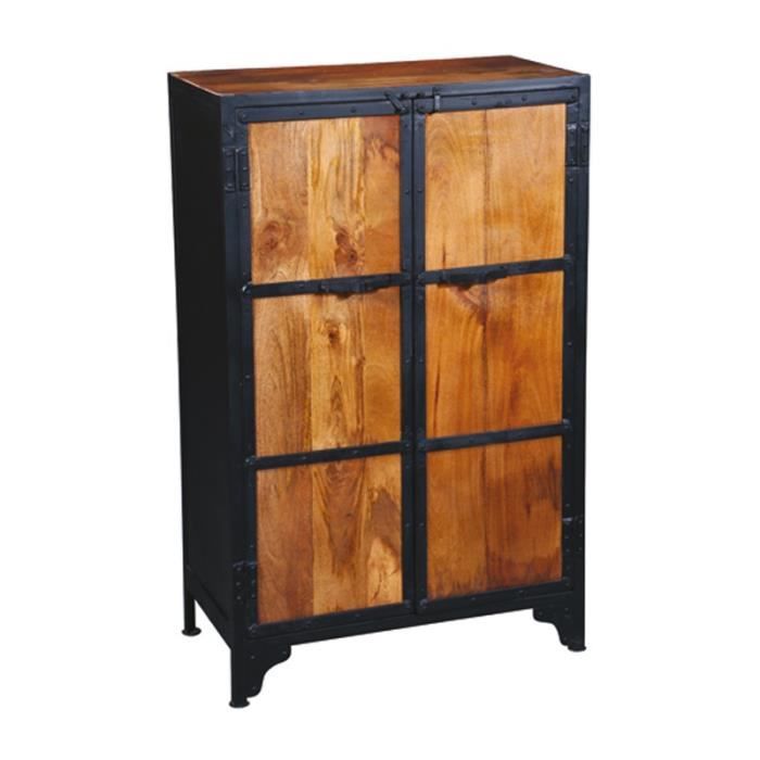 Armoire Acier Et Bois De Palissandre Denver L 76 X L 40 X H 120 Cm Achat Vente Armoire De Chambre Armoire Acier Et Bois De Pa Soldes Sur Cdiscount Des Le 20 Janvier Cdiscount
