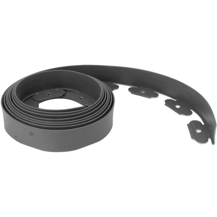 Bordure De Jardin Souple Noire 5 Cm X 7,6 M - Sans Tranchée - Avec 46 Ancres De Sol - Pour Parterres, Pelouse, Allées