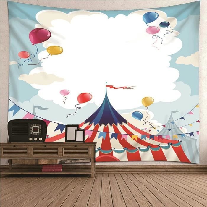Tapisserie Murale Polyester 150x200cm Festif Noël 3D - Décoration Tenture Grande Taille