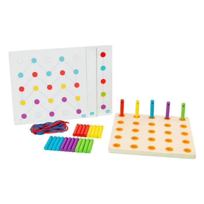 Puzzle En Bois Montessori – Barres Longues Et Formes Géométriques, Motricité Fine Et Reconnaissance, Dès 2 Ans