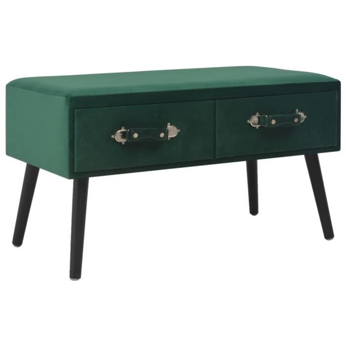 "top" banc coffre jili - design relax - banc salon avec tiroirs 80 cm vert velours,13,35 kg