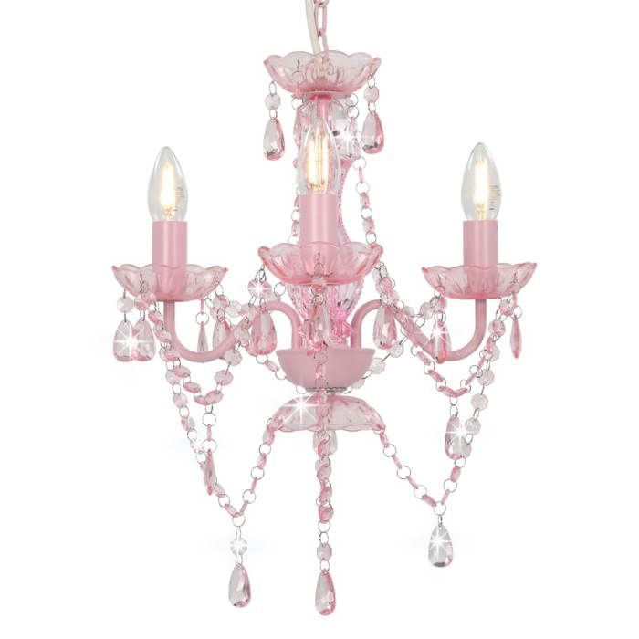 vidaXL Lustre avec Perles Rond Lampe Suspendue Plafonnier Luminaire Eclairage Intérieur Salon Salle de Séjour Chambre à 281598