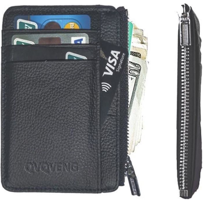 Steel Portefeuille métal double ouvert en cuir homme carte de crédit paquet Case Business
