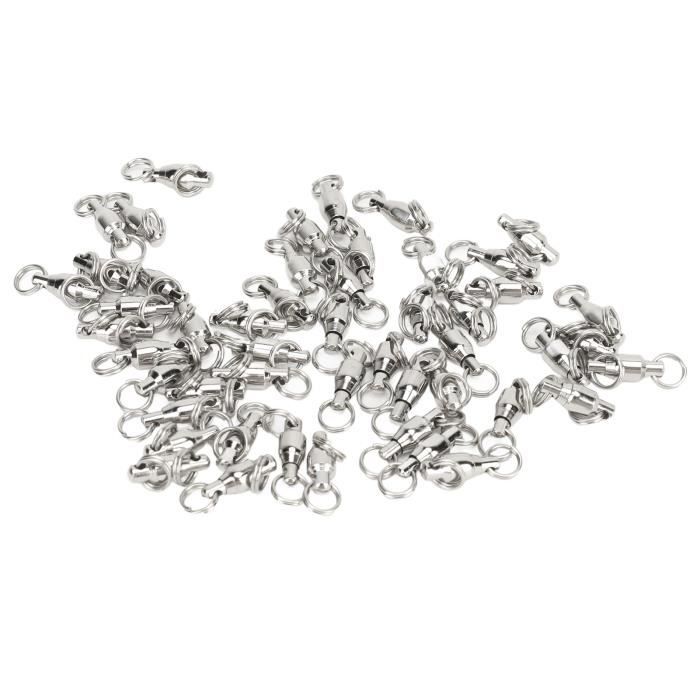 Lot De 50/100 émerillons De Pêche à Roulement à Billes Avec Anneau
