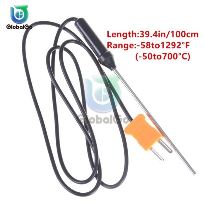 Capteur Température Type K Filetage M6 - Sonde Thermocouple Avec Câble 5m | Pour Moules Injection, Contrôles Industriels