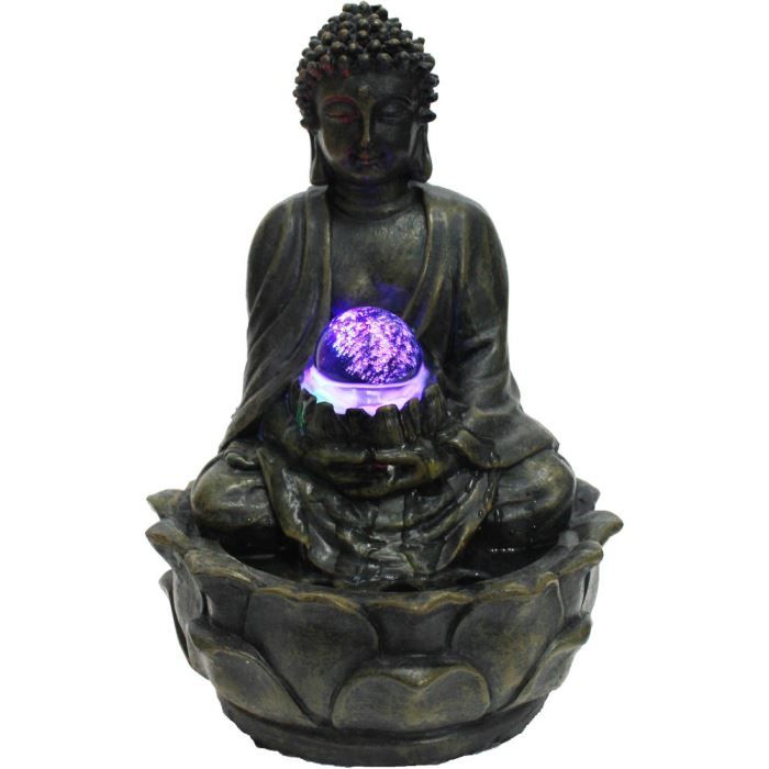 Fontaine D Interieur Bouddha Meditation En Resi Cdiscount Maison