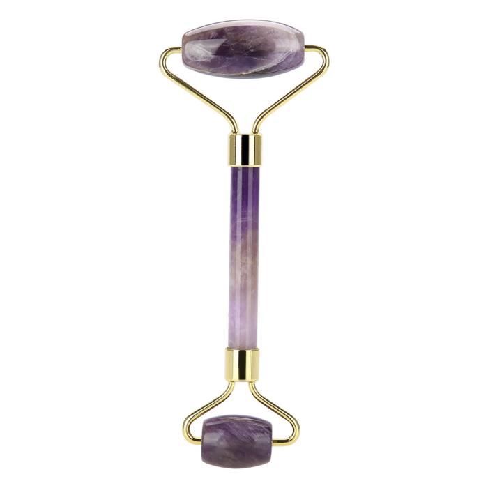 Jade Roller Gua Sha Massage Tool Set, Amethyst Facial Massage Neck