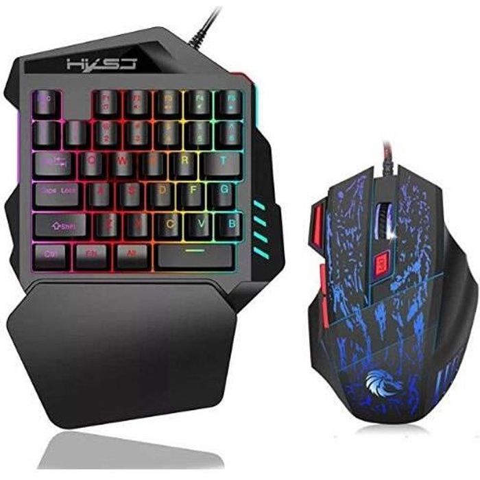 Souris et Clavier Gaming Rétroéclairé pour Console