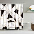18-90 * 180 cm -Rideau de douche en marbre coloré, motif de carreaux géométriques, rideau de salle de bain en Polyester imperméable-1