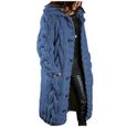 Cardigan à capuche femme grande taille pull poche simple boutonnage manches longues manteau   CYR201109482BUXL-1