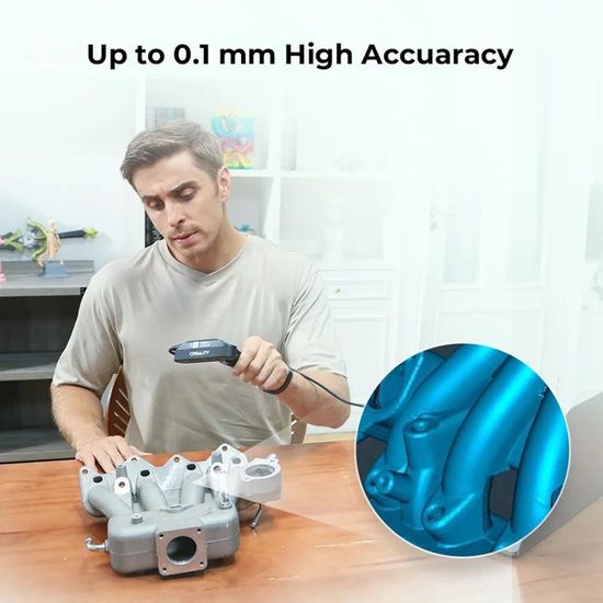 Scanner 3D Creality CR Scan Ferret SE - Précision 0,1mm - Scan Objets Noirs/Métalliques - Pour Windows/Mac
