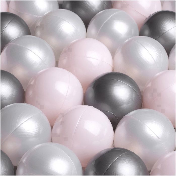 Piscine à Balles pour Bébé MISIOO - Smart - Gris clair Rose - 200 Balles - Jouet Enfant