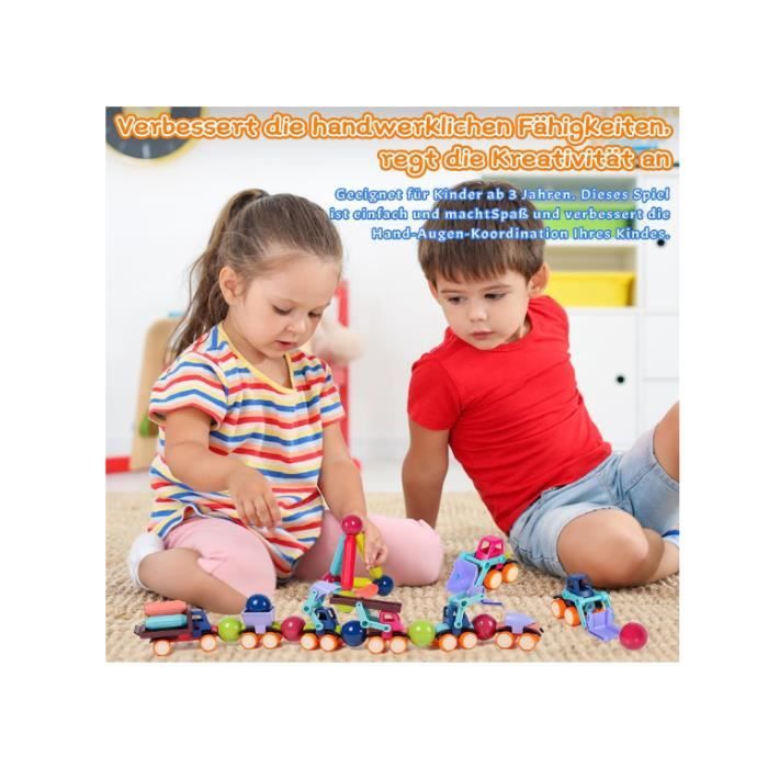 Jeux Enfant 3 4 5 6 7 8 ans Fille Garçon,Bloc de Construction Magnetique  avec des Jouets d'apprentissage éducatifs à Aimant Puissant - Cdiscount Jeux  - Jouets