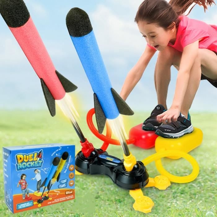 Lanceur De Fusée Avec 6 Roquettes En Mousse - Jouet Extérieur Enfant 3-12 Ans - Fusée à Pédales Amusante