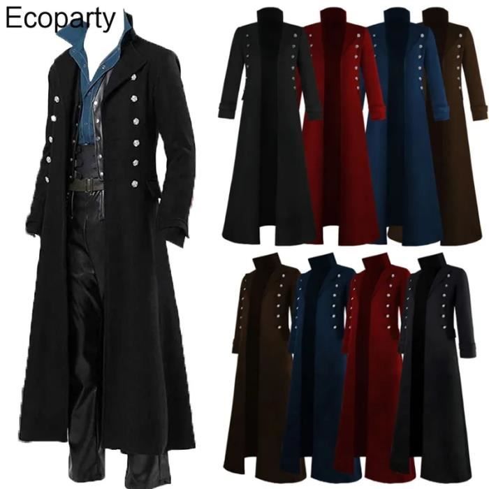 Noir L Manteau Long a Double boutonnage pour homme Veste gothique retro victorien Style medieval Steam Cdiscount Jeux Jouets