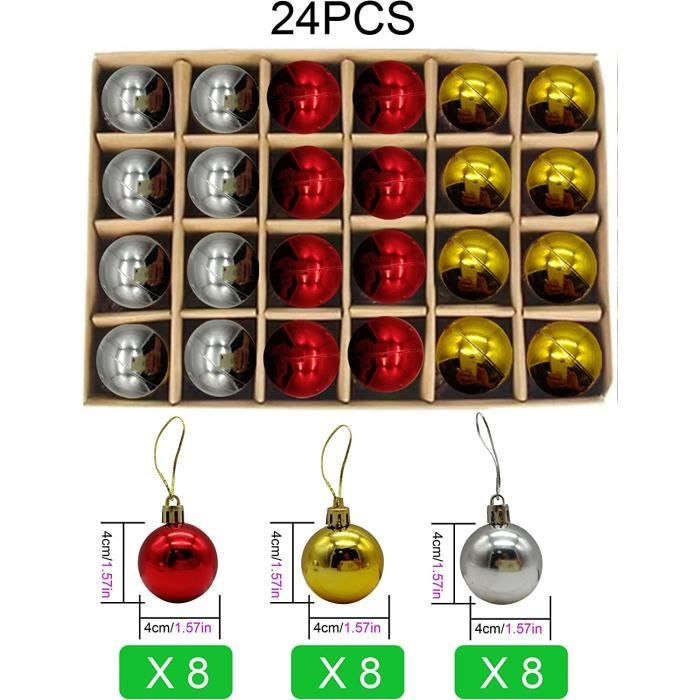 Set de 50 boules de Noël or et rose 4 à 6cm