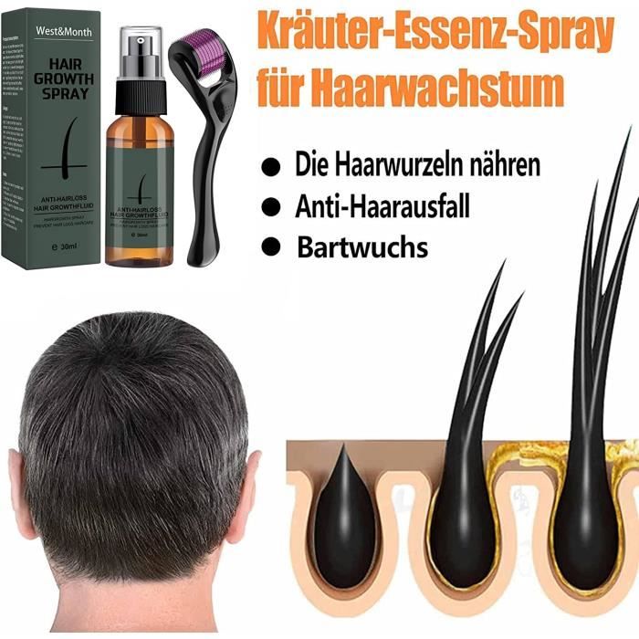 Kit de repousse des cheveux de barbe pour homme - Hair Growth Srum  activateur de croissance de barbe - Rouleau de barbe pour homme - Cdiscount  Au quotidien