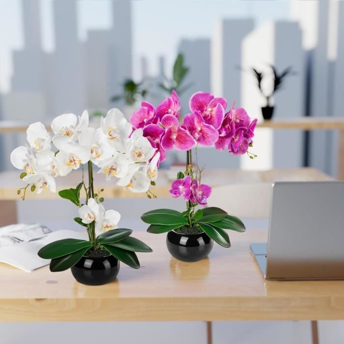 Lot De 7 Fleurs Artificielles Extérieur – 35 Cm – Multi-couleurs (rouge, Rose, Orange, Jaune, Magenta, Violet, Blanc) – Décoration Balcon, Maison, Fête