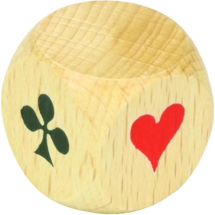 Dé De Belote En Bois Massif – Indique L’atout, Fabrication Artisanale, 3,5 Cm, Cadeau Joueur