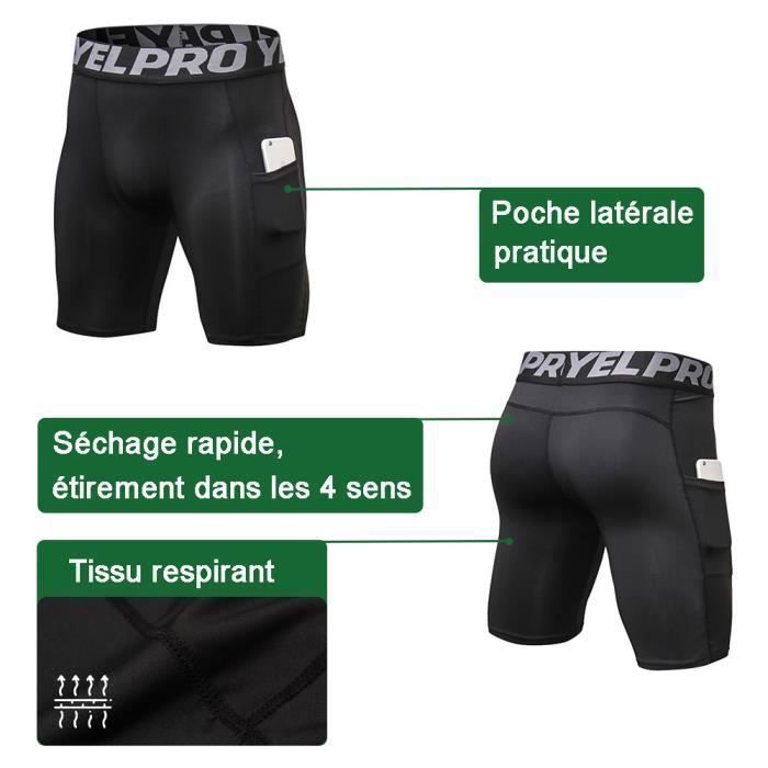Darringls Short de gym pour homme - Short de compression - Short de course court - Séchage rapide - Sous-vêtement de course pour homme - Couche de base - Legging de yoga