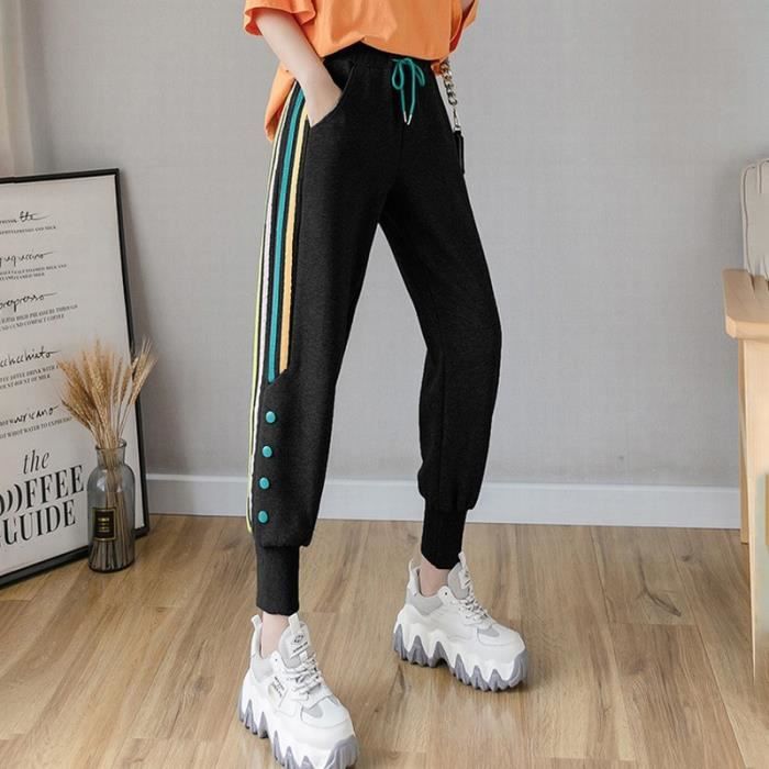Pantalon de jogging femme polaire rayures verticales Marque